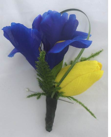 Iris & Real Touch Tulip Buttonhole